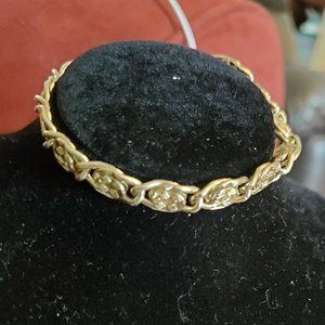 7" Gold Tone S Link Panel Bracelet Simple Style